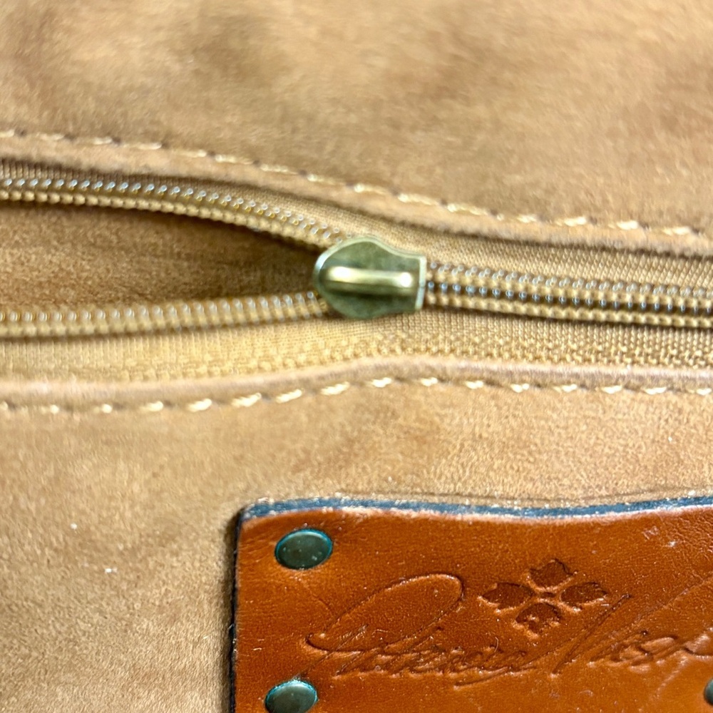 Patricia Nash Lavoria Brown Leather Top Zip Crossbody Bag - No Chain or Strap - Picture 15 of 16